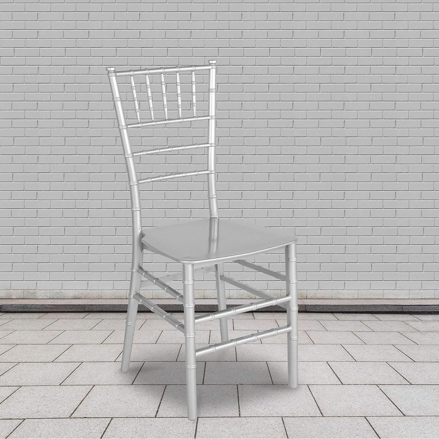 imageFlash Furniture 2 Pack HERCULES Series Gold Resin Stacking Chiavari ChairSilver
