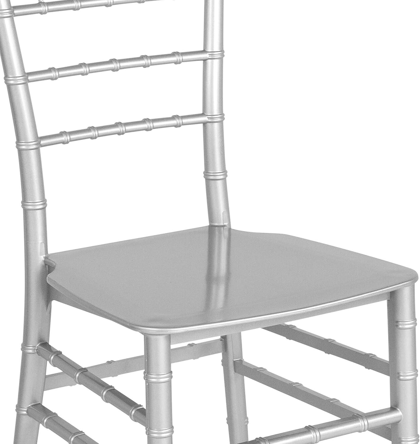 imageFlash Furniture 2 Pack HERCULES Series Gold Resin Stacking Chiavari ChairSilver
