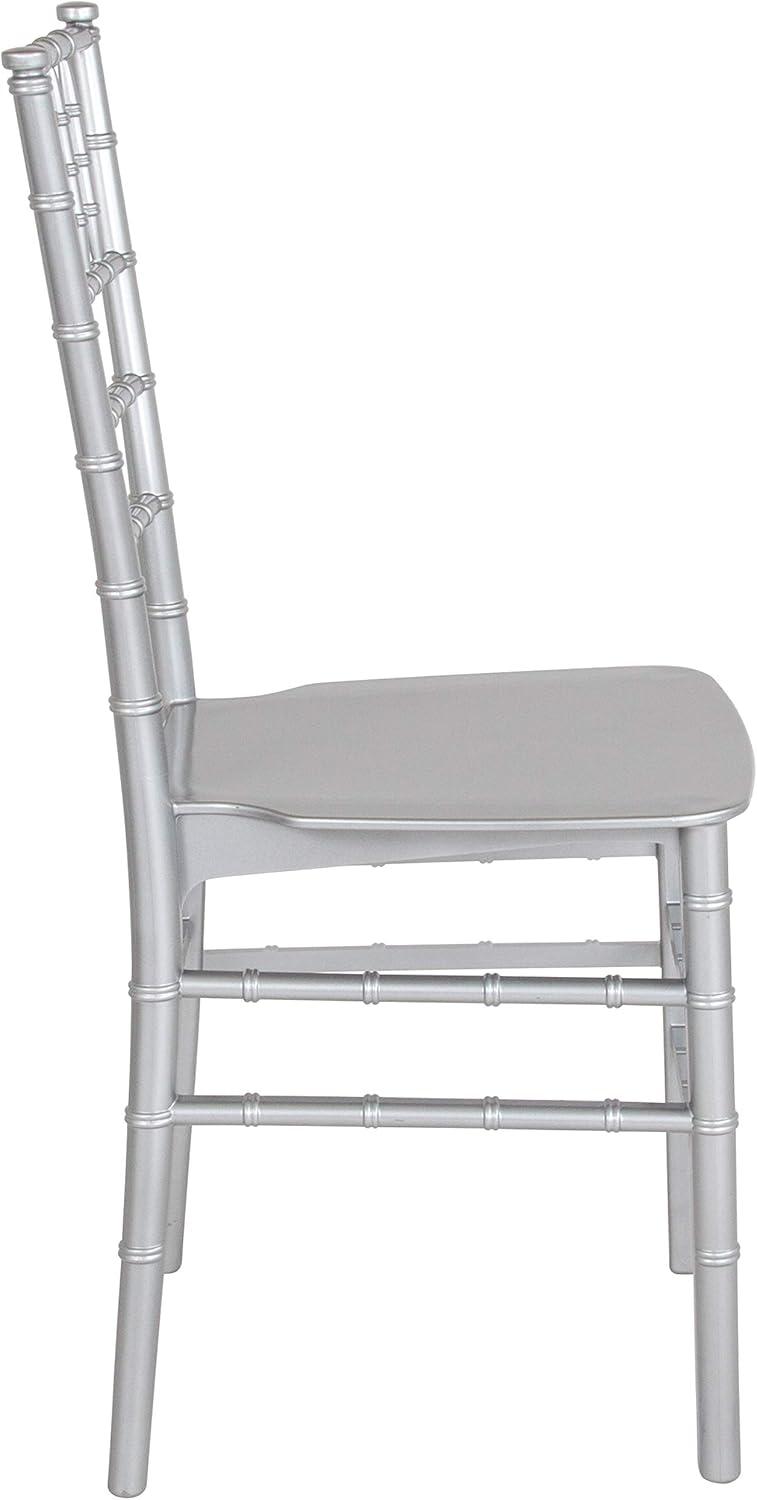 imageFlash Furniture 2 Pack HERCULES Series Gold Resin Stacking Chiavari ChairSilver