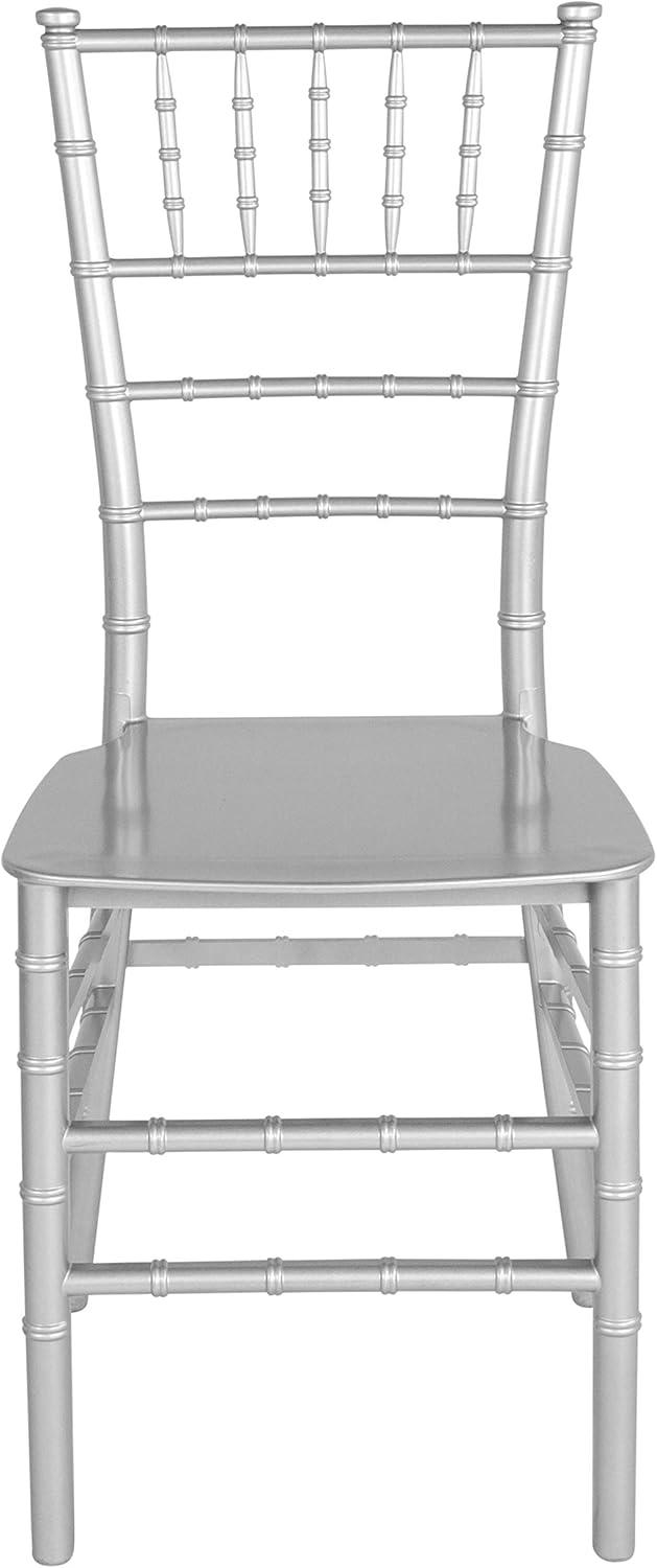 imageFlash Furniture 2 Pack HERCULES Series Gold Resin Stacking Chiavari ChairSilver