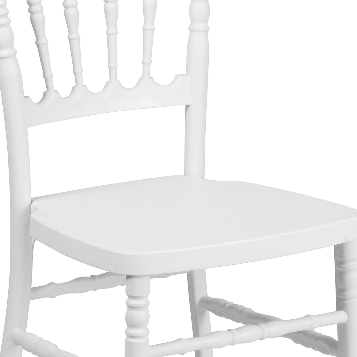 imageFlash Furniture 2 Pack HERCULES Series White Resin Stacking Napoleon ChairWhite