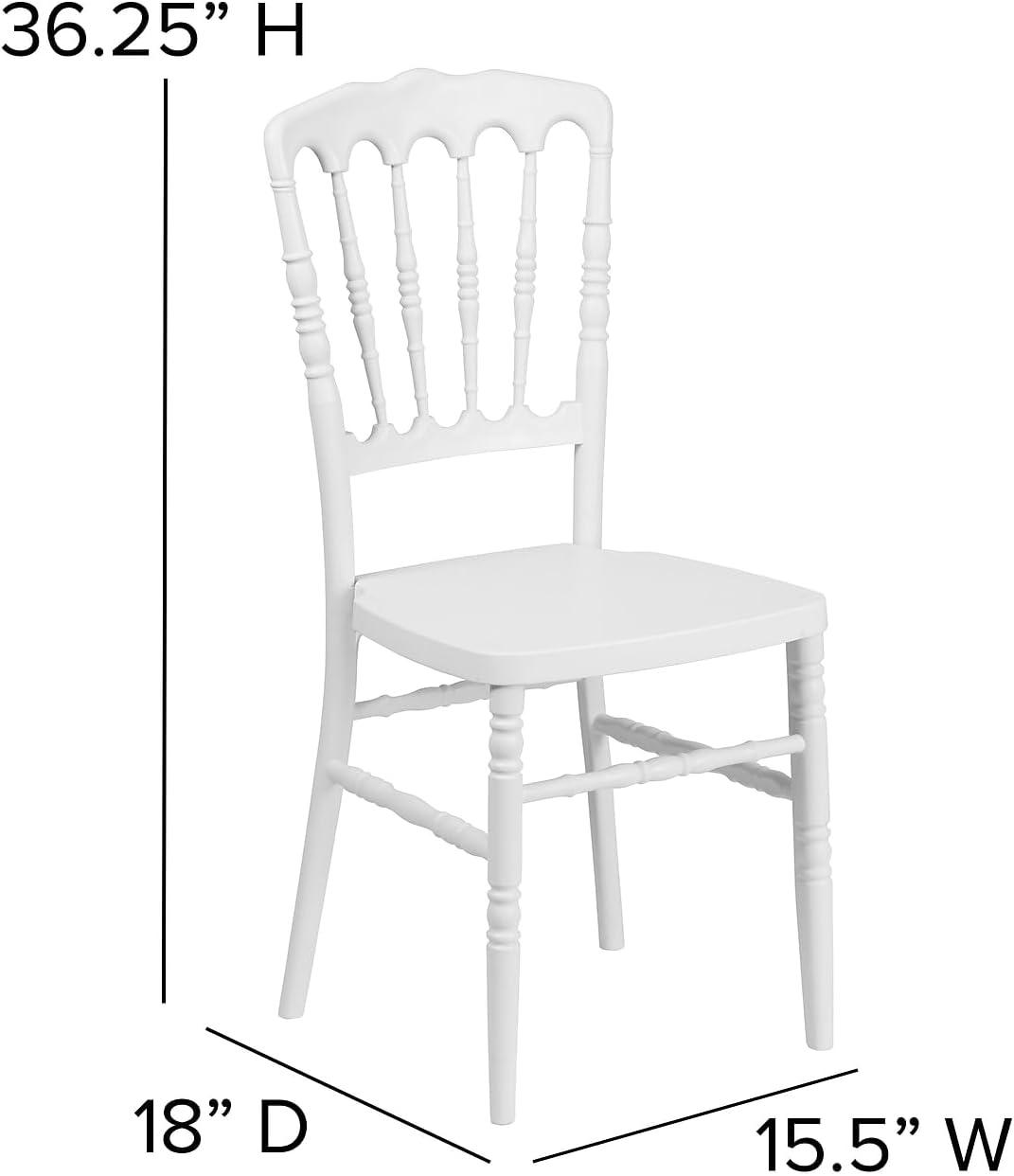 imageFlash Furniture 2 Pack HERCULES Series White Resin Stacking Napoleon ChairWhite