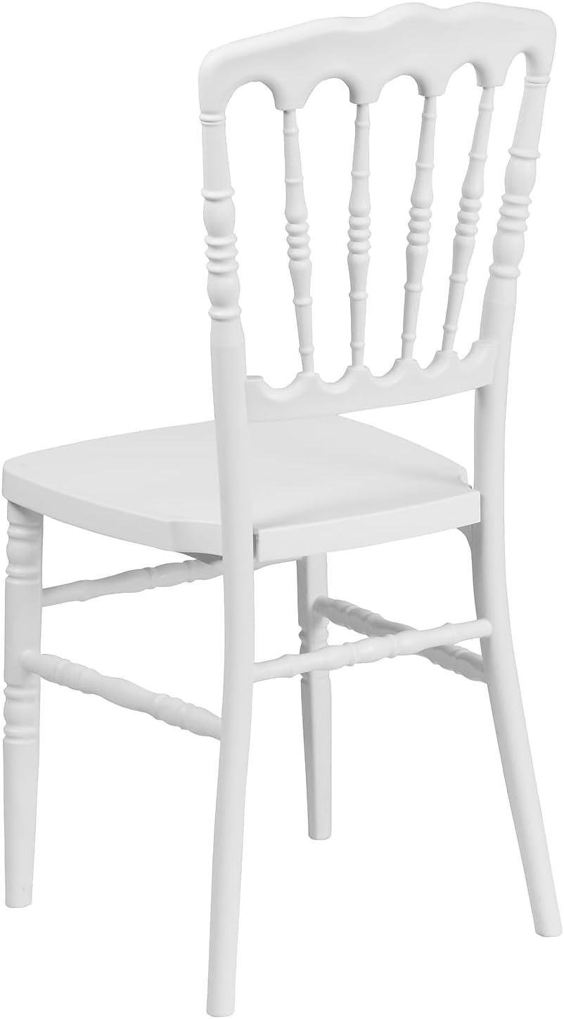 imageFlash Furniture 2 Pack HERCULES Series White Resin Stacking Napoleon ChairWhite