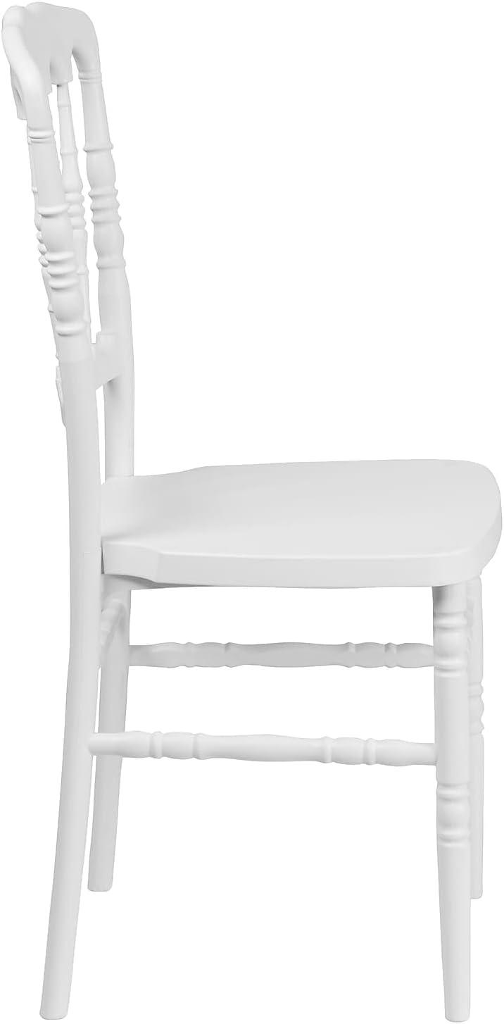 imageFlash Furniture 2 Pack HERCULES Series White Resin Stacking Napoleon ChairWhite