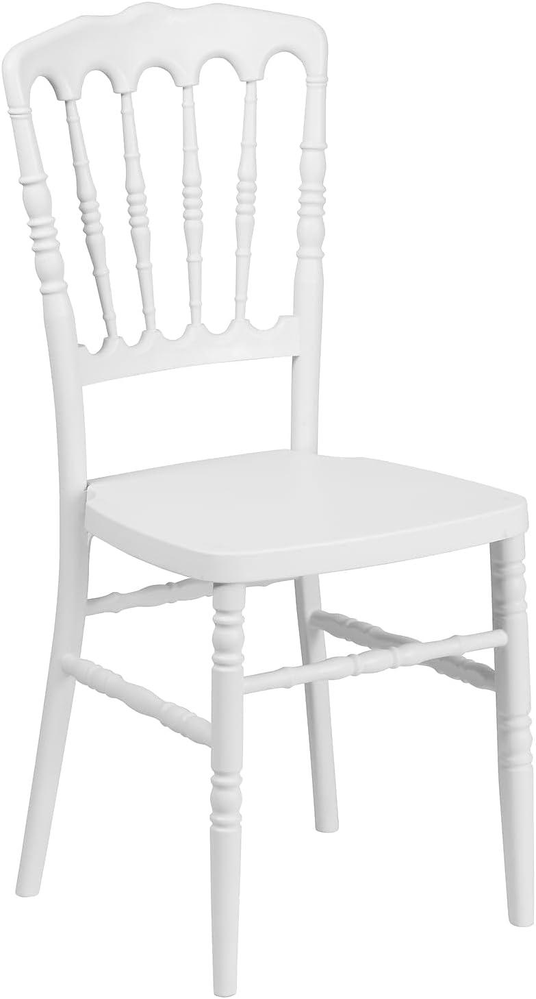 imageFlash Furniture 2 Pack HERCULES Series White Resin Stacking Napoleon ChairWhite