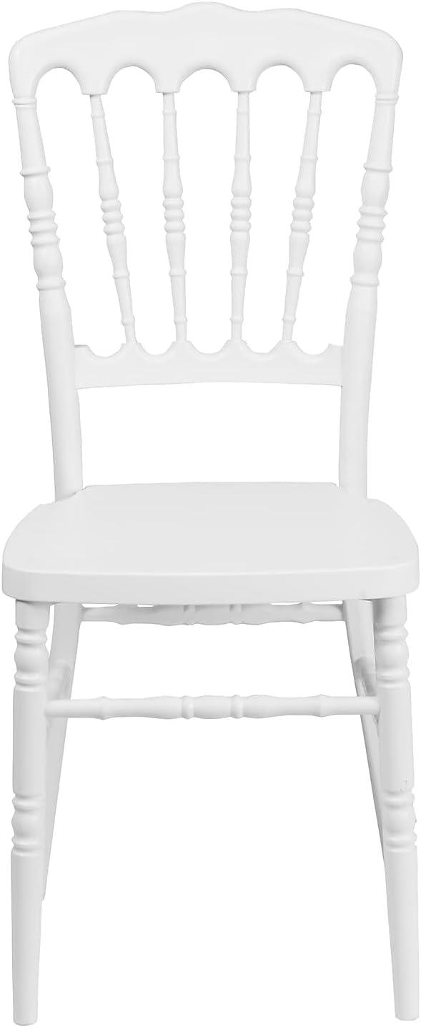 imageFlash Furniture 2 Pack HERCULES Series White Resin Stacking Napoleon ChairWhite