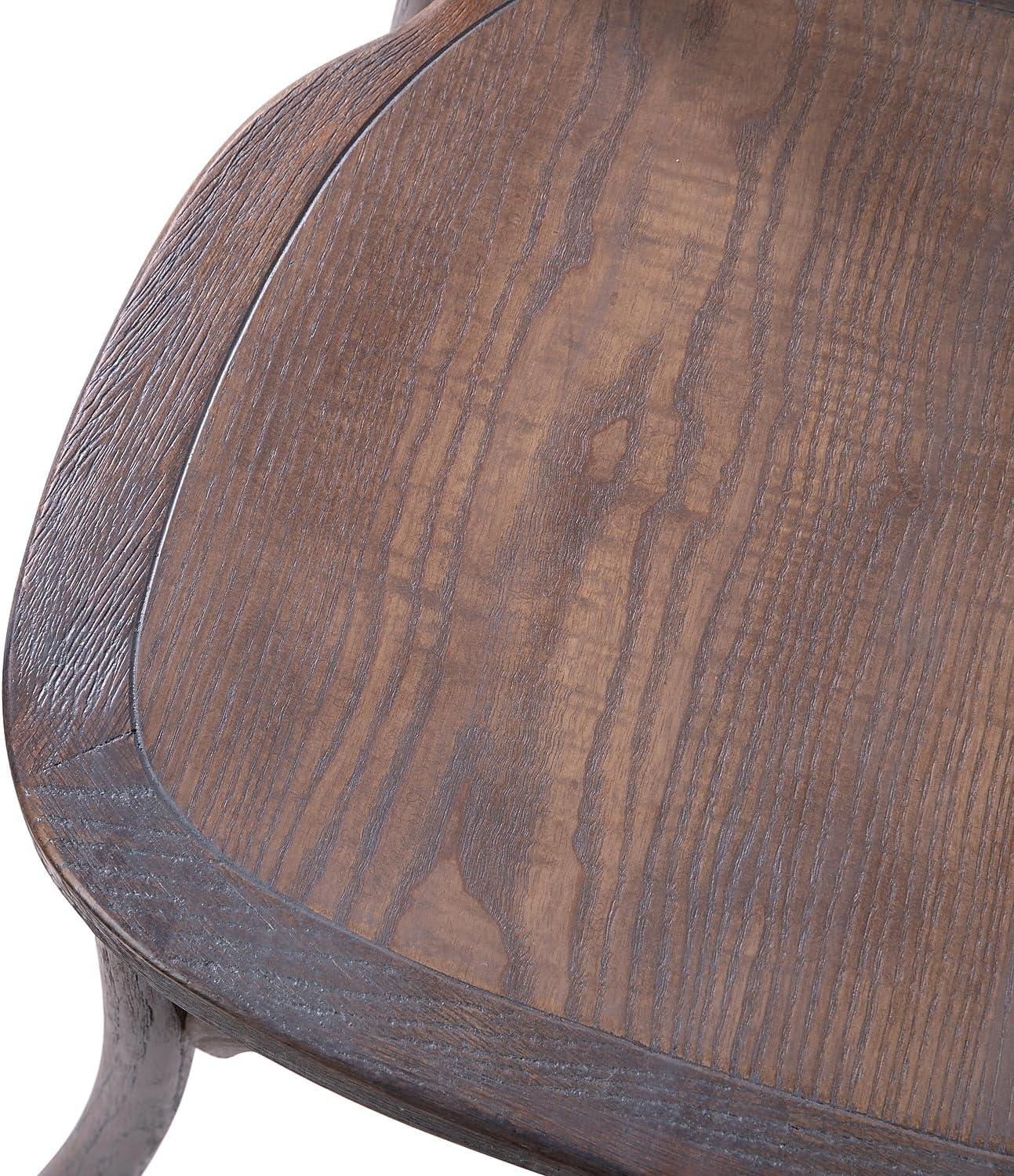 imageFlash Furniture 2Pack Advantage Commercial XBack Chairs with Solid Elm Wood One Piece Frame in Medium Natural with White GrainDark Driftwood