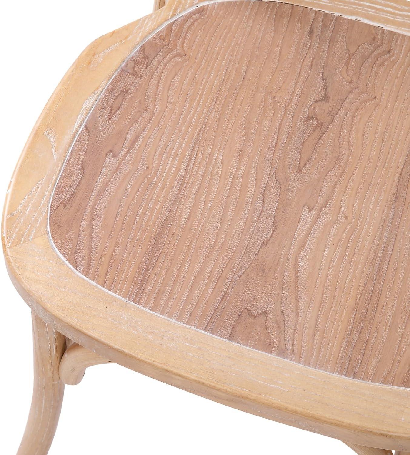 imageFlash Furniture 2Pack Advantage Commercial XBack Chairs with Solid Elm Wood One Piece Frame in Medium Natural with White GrainDriftwood