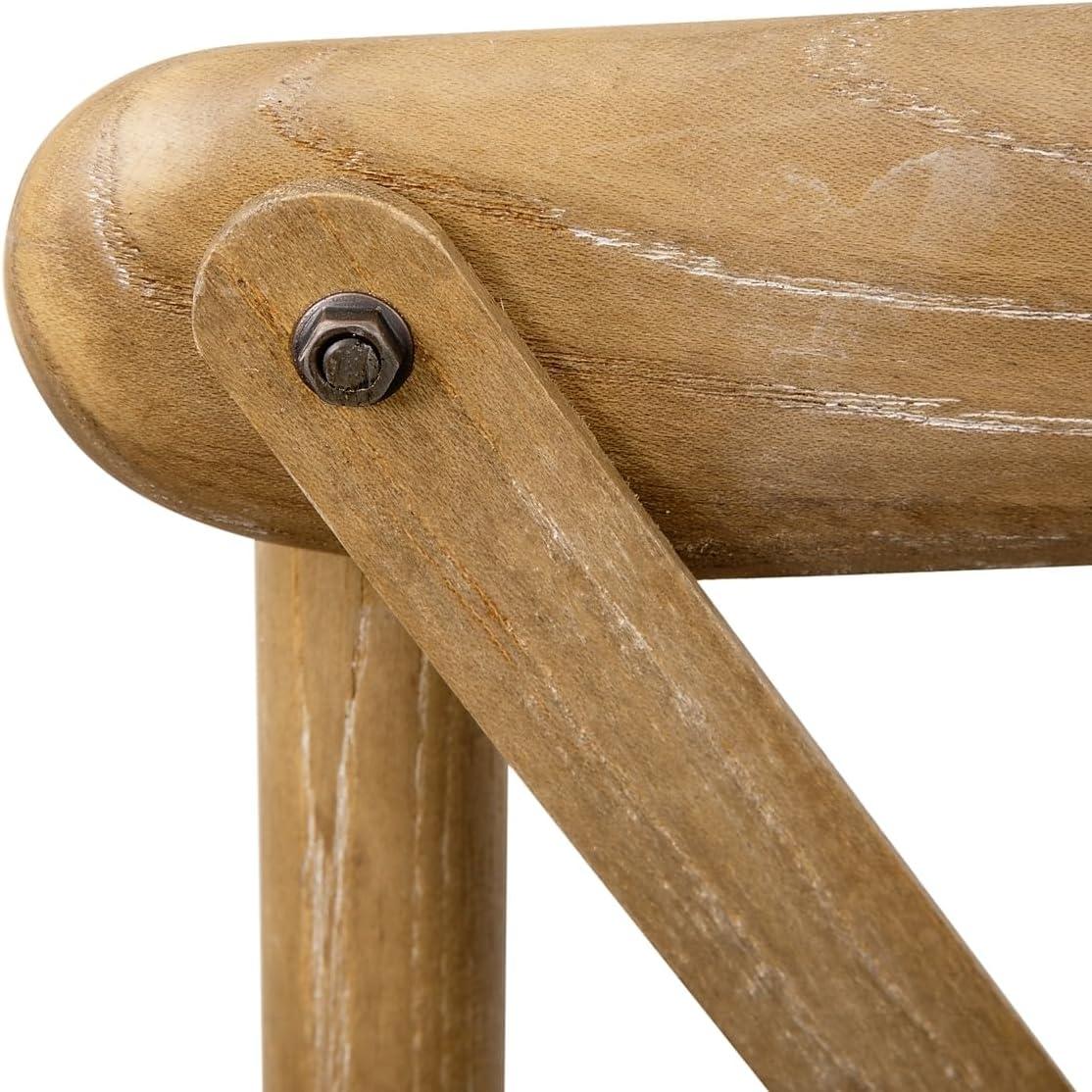 imageFlash Furniture 2Pack Advantage Commercial XBack Chairs with Solid Elm Wood One Piece Frame in Medium Natural with White GrainMedium Natural White Grain