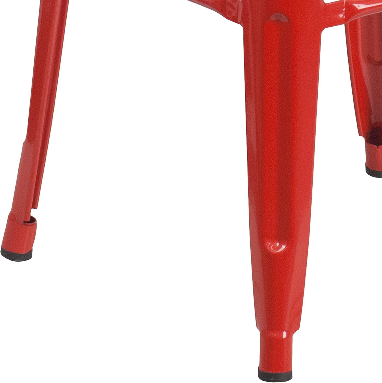 imageFlash Furniture 30quotH Commercial Modern Metal Backless Barstool IndoorOutdoor Industrial Square Stacking Bar Stool for Patio BarsRestaurants BlackRed