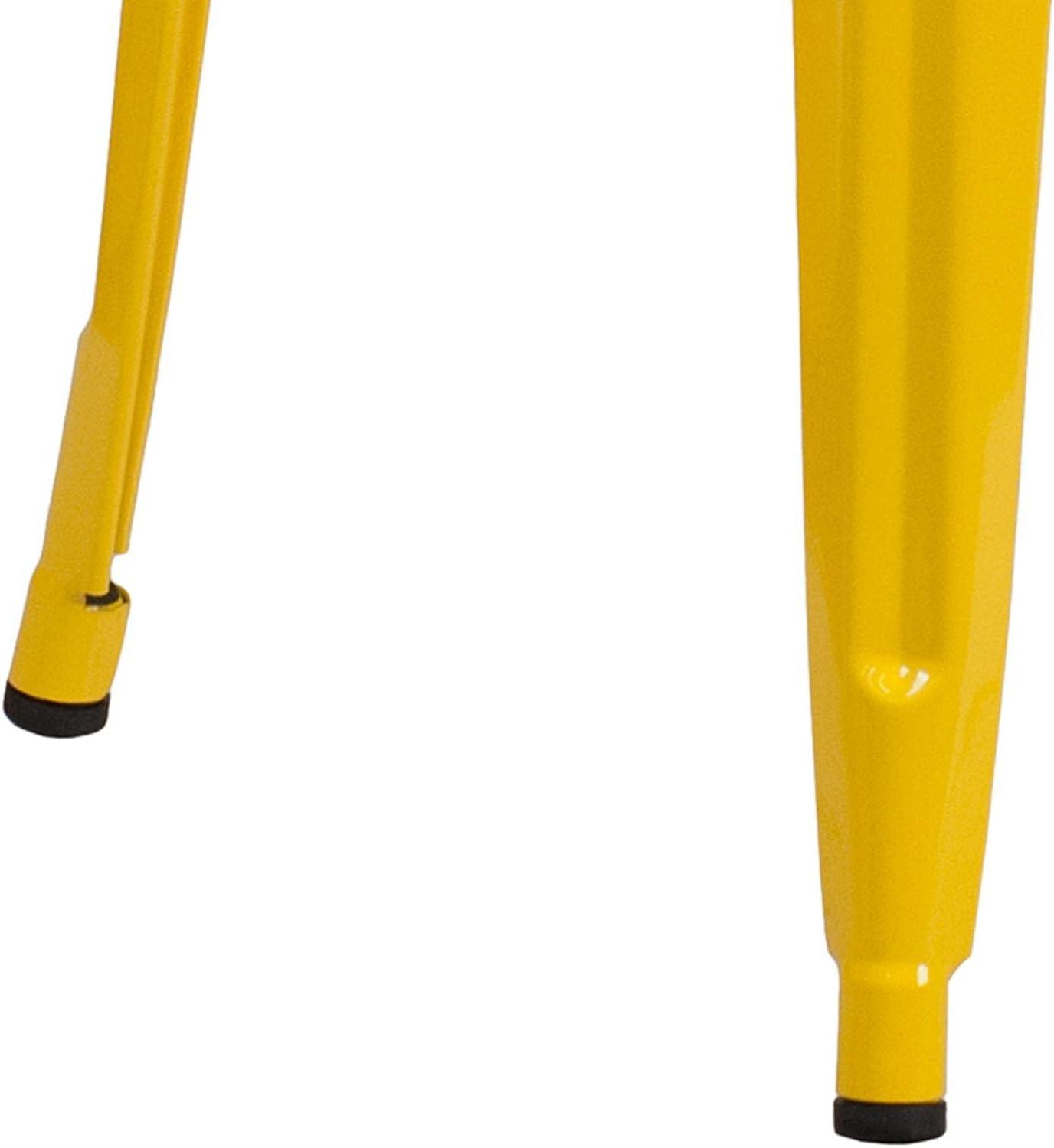 imageFlash Furniture 30quotH Commercial Modern Metal Backless Barstool IndoorOutdoor Industrial Square Stacking Bar Stool for Patio BarsRestaurants BlackYellow