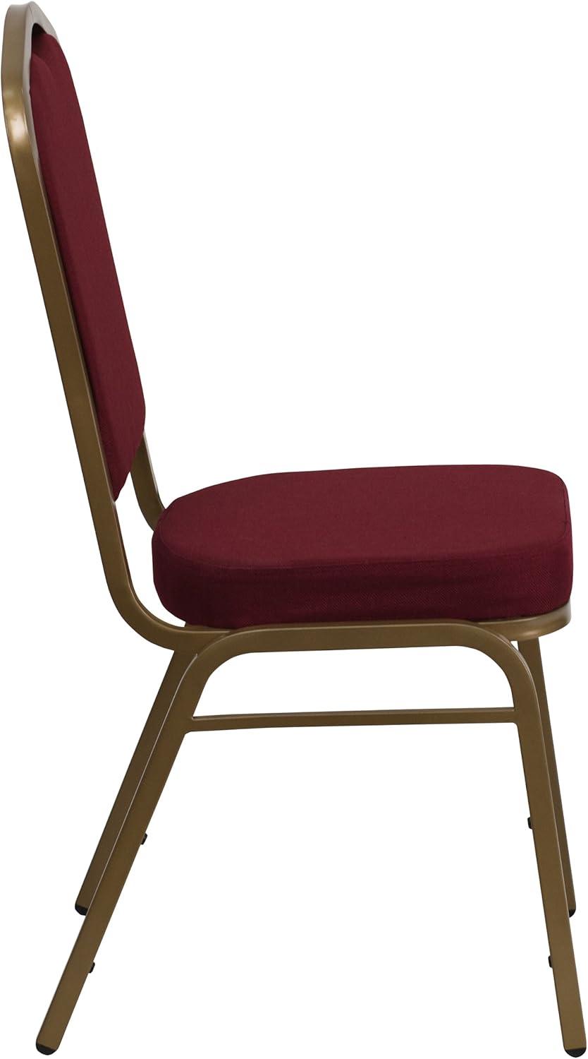 imageFlash Furniture 4 Pack HERCULES Series Crown Back Stacking Banquet Chair in Black Fabric Silver FrameBurgundy FabricGold Frame