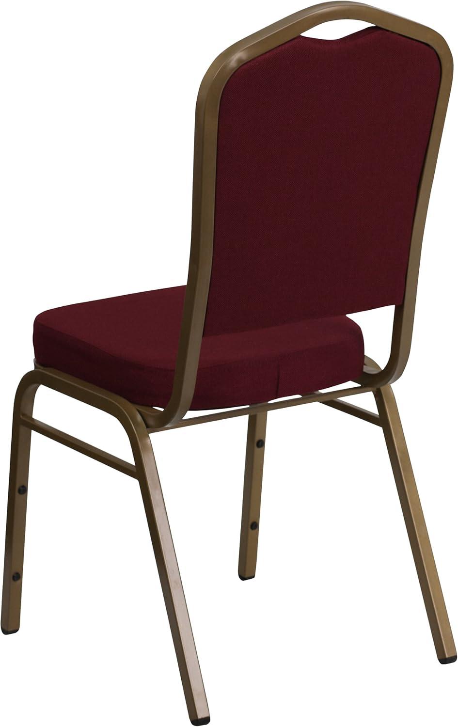 imageFlash Furniture 4 Pack HERCULES Series Crown Back Stacking Banquet Chair in Black Fabric Silver FrameBurgundy FabricGold Frame