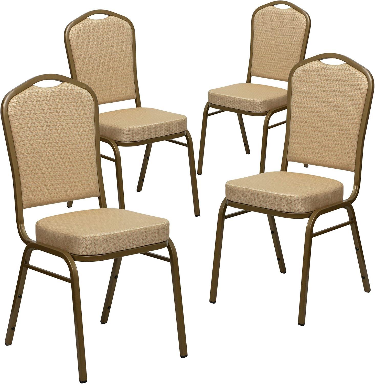 imageFlash Furniture 4 Pack HERCULES Series Crown Back Stacking Banquet Chair in Black Fabric Silver FrameBurgundy FabricSilver Vein Frame