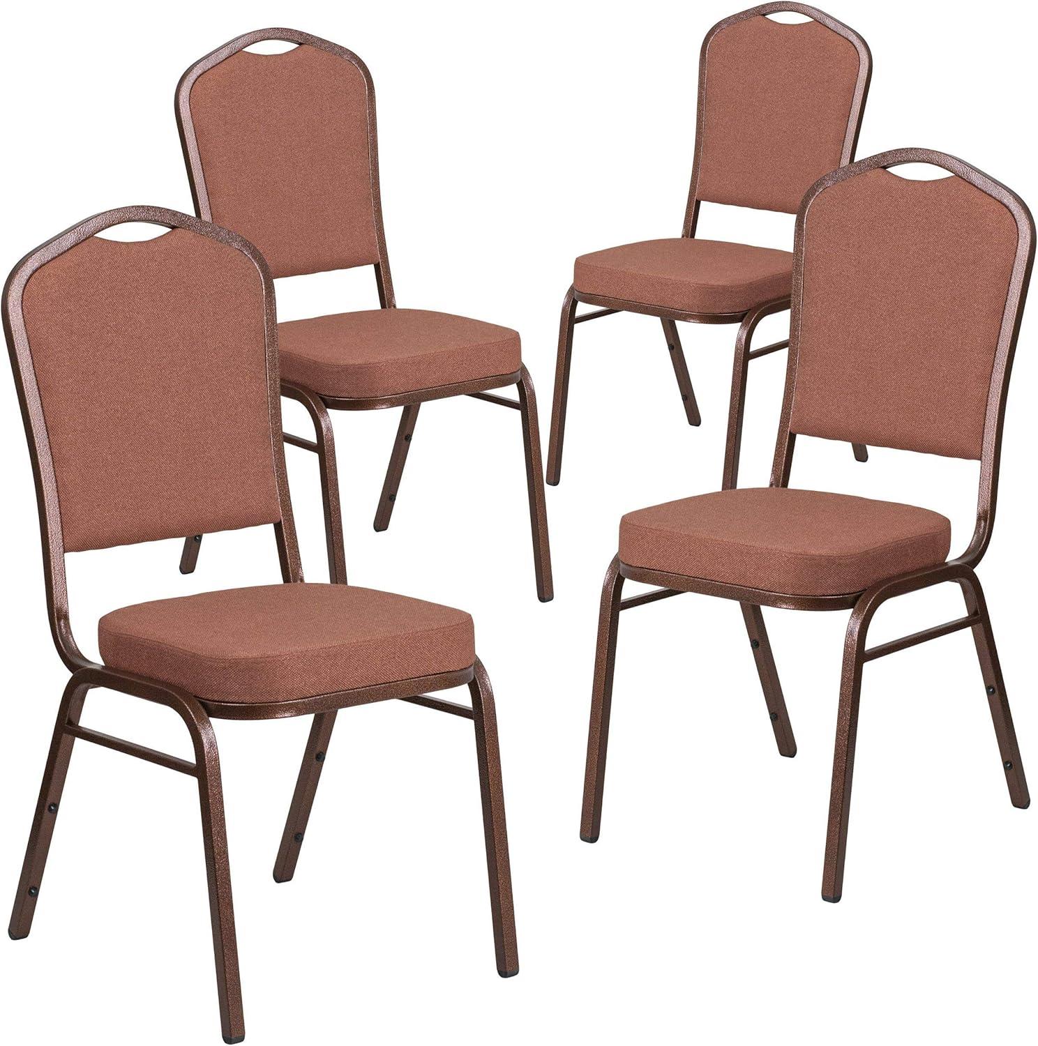 imageFlash Furniture 4 Pack HERCULES Series Crown Back Stacking Banquet Chair in Black Fabric Silver FrameBurgundy FabricSilver Vein Frame