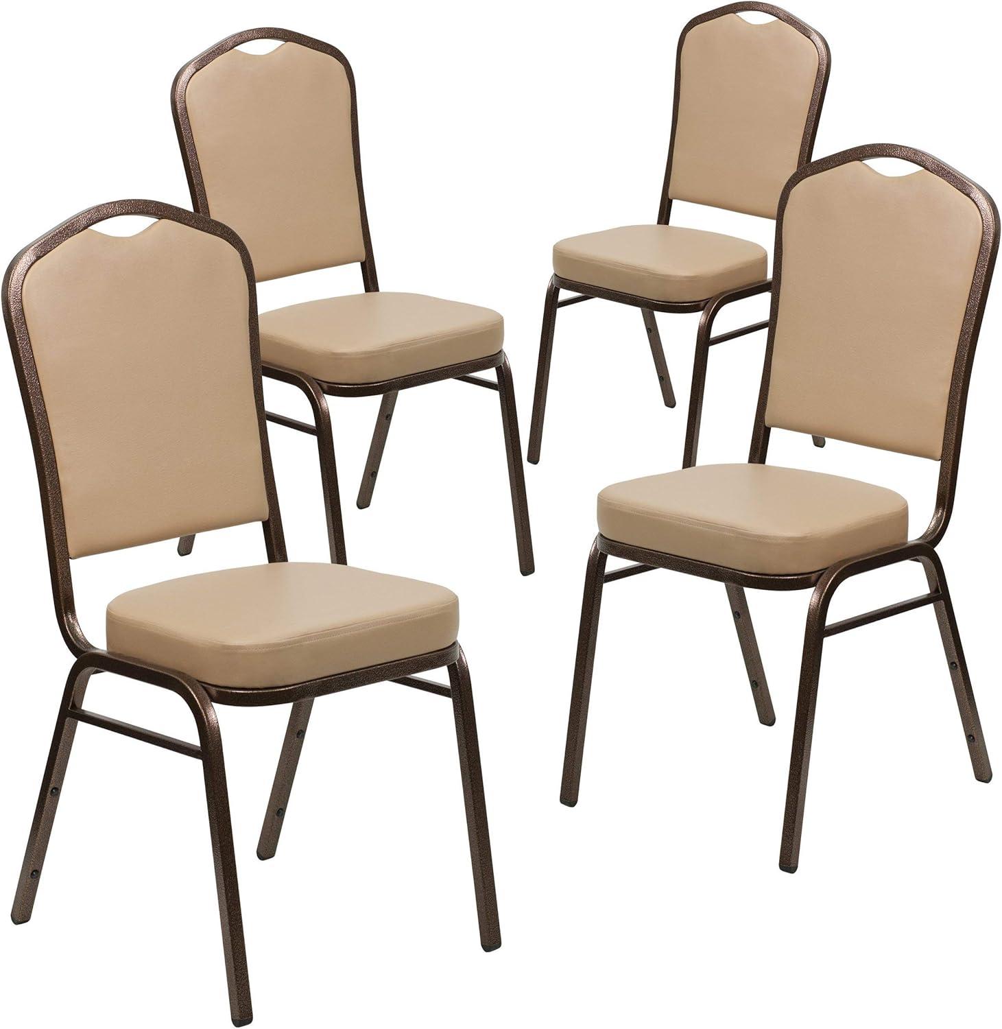 imageFlash Furniture 4 Pack HERCULES Series Crown Back Stacking Banquet Chair in Black Fabric Silver FrameBurgundy FabricSilver Vein Frame