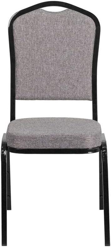 imageFlash Furniture 4 Pack HERCULES Series Crown Back Stacking Banquet Chair in Black Fabric Silver FrameGray FabricBlack Frame