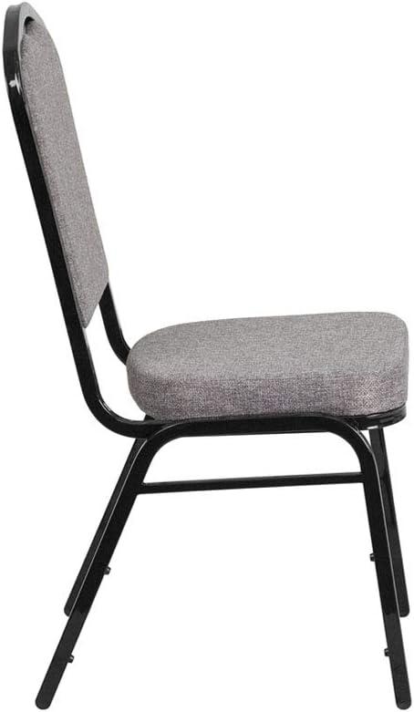 imageFlash Furniture 4 Pack HERCULES Series Crown Back Stacking Banquet Chair in Black Fabric Silver FrameGray FabricBlack Frame