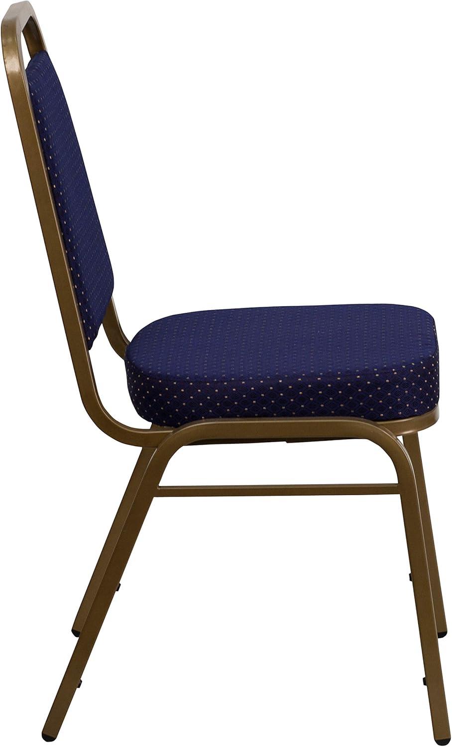 imageFlash Furniture 4 Pack HERCULES Series Trapezoidal Back Stacking Banquet Chair in Burgundy Patterned Fabric Gold FrameNavy Patterned FabricGold Frame