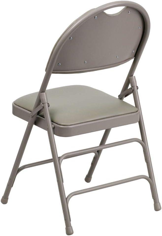 imageFlash Furniture 4 Pack HERCULES Series UltraPremium Triple Braced Burgundy Fabric Metal Folding Chair with EasyCarry HandleGray VinylGray Frame
