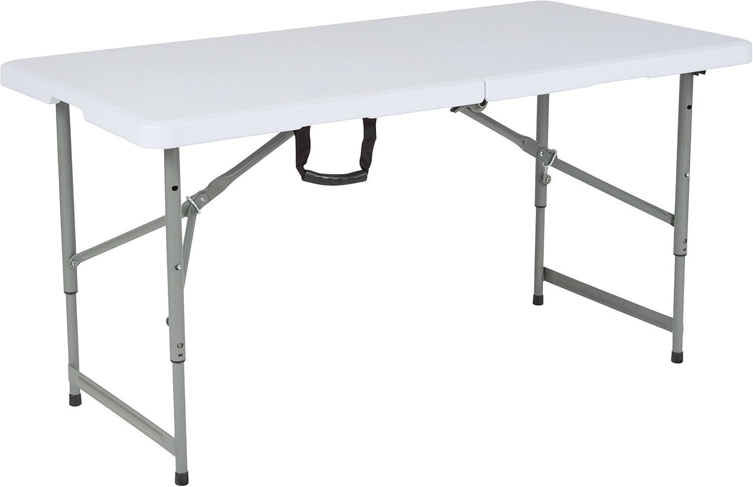 imageFlash Furniture 4Foot Height Adjustable BiFold Granite White Plastic Folding TableClassic