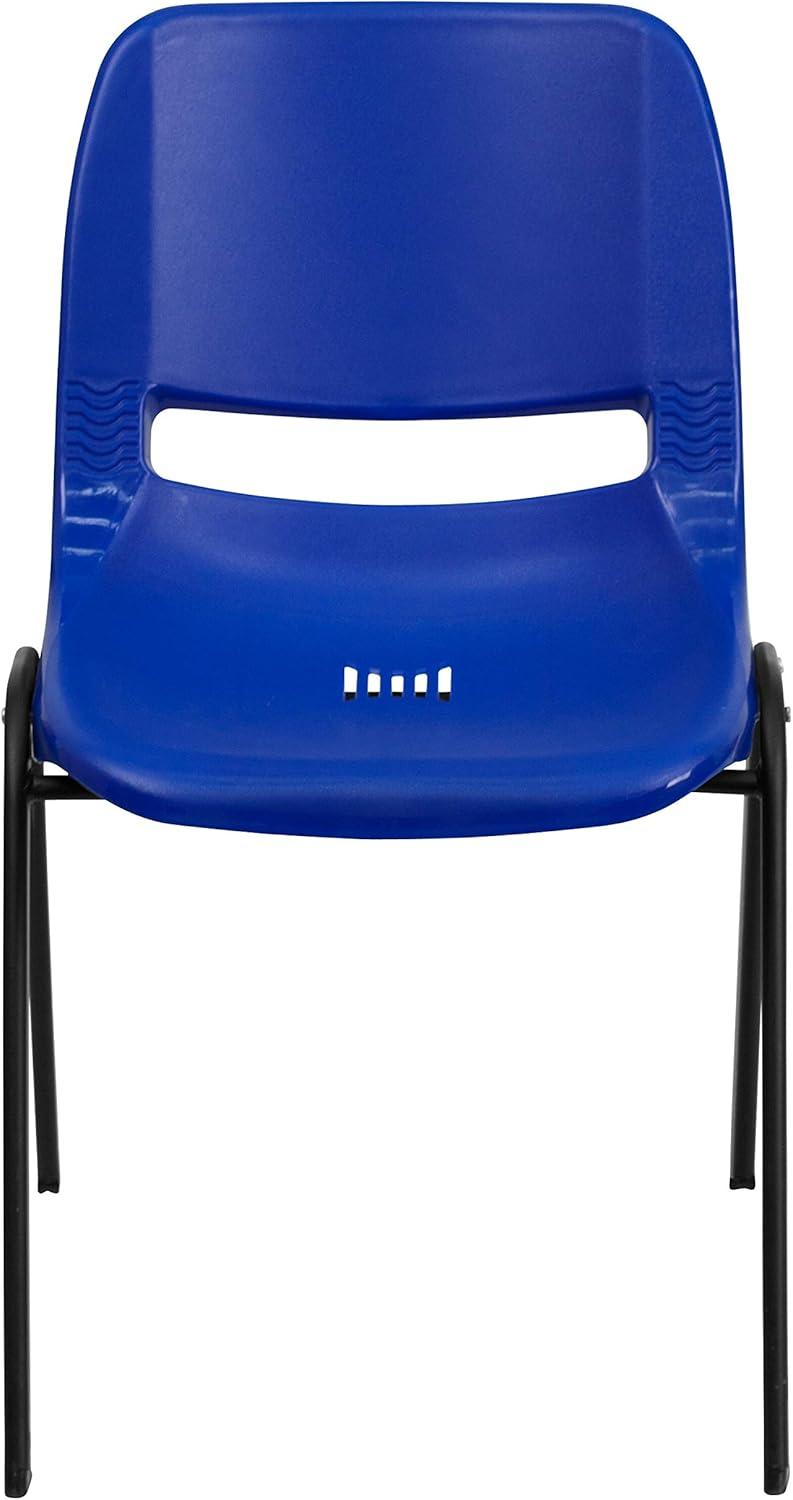 imageFlash Furniture 5 Pack HERCULES Series 440 lb Capacity Kids Navy Ergonomic Shell Stack Chair with Black Frame and 12quot Seat Height1
