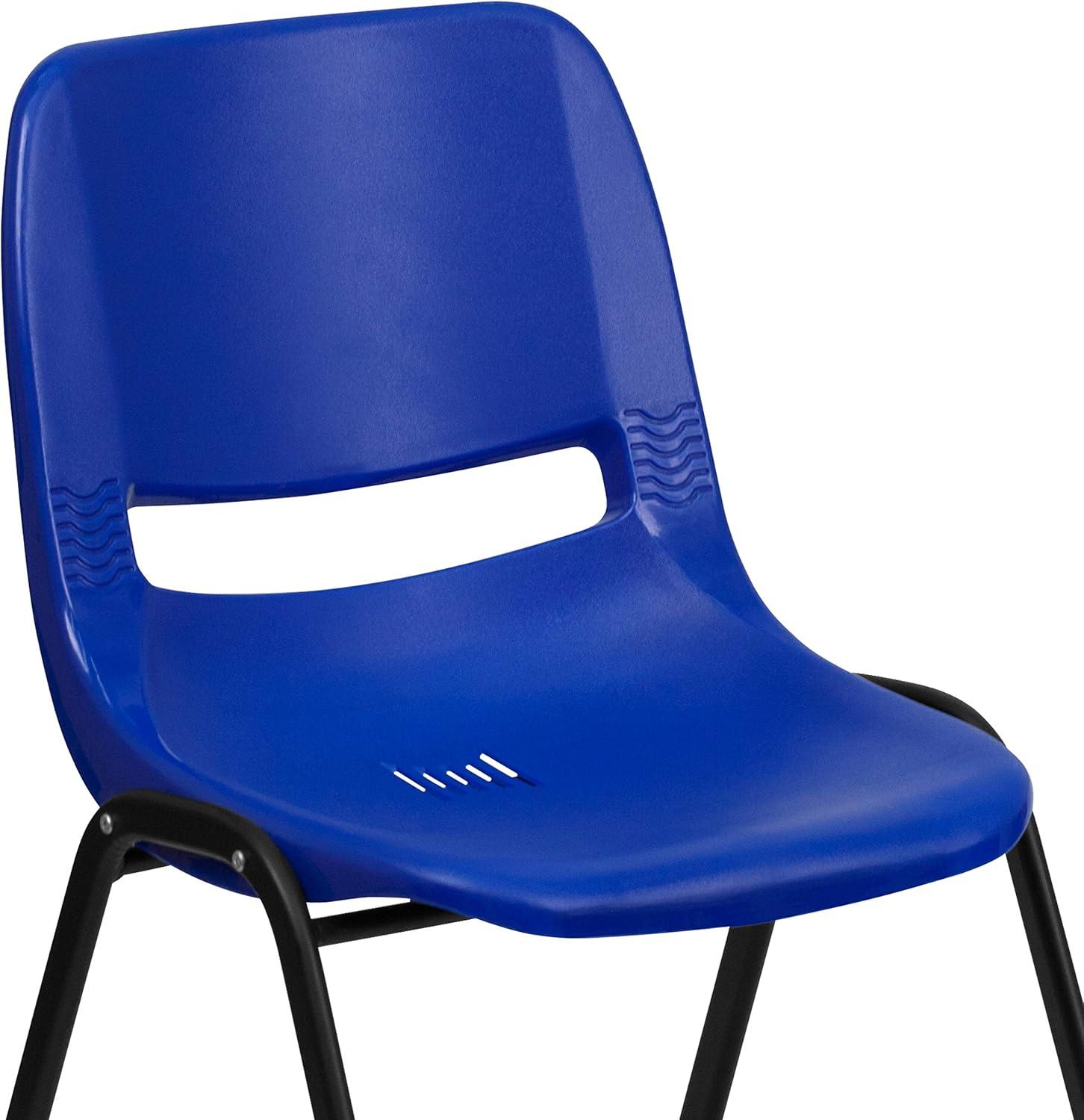 imageFlash Furniture 5 Pack HERCULES Series 440 lb Capacity Kids Navy Ergonomic Shell Stack Chair with Black Frame and 12quot Seat Height5