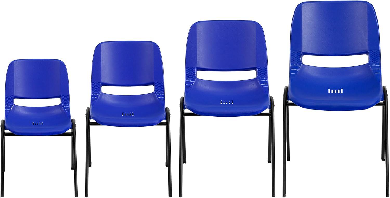 imageFlash Furniture 5 Pack HERCULES Series 440 lb Capacity Kids Navy Ergonomic Shell Stack Chair with Black Frame and 12quot Seat Height5
