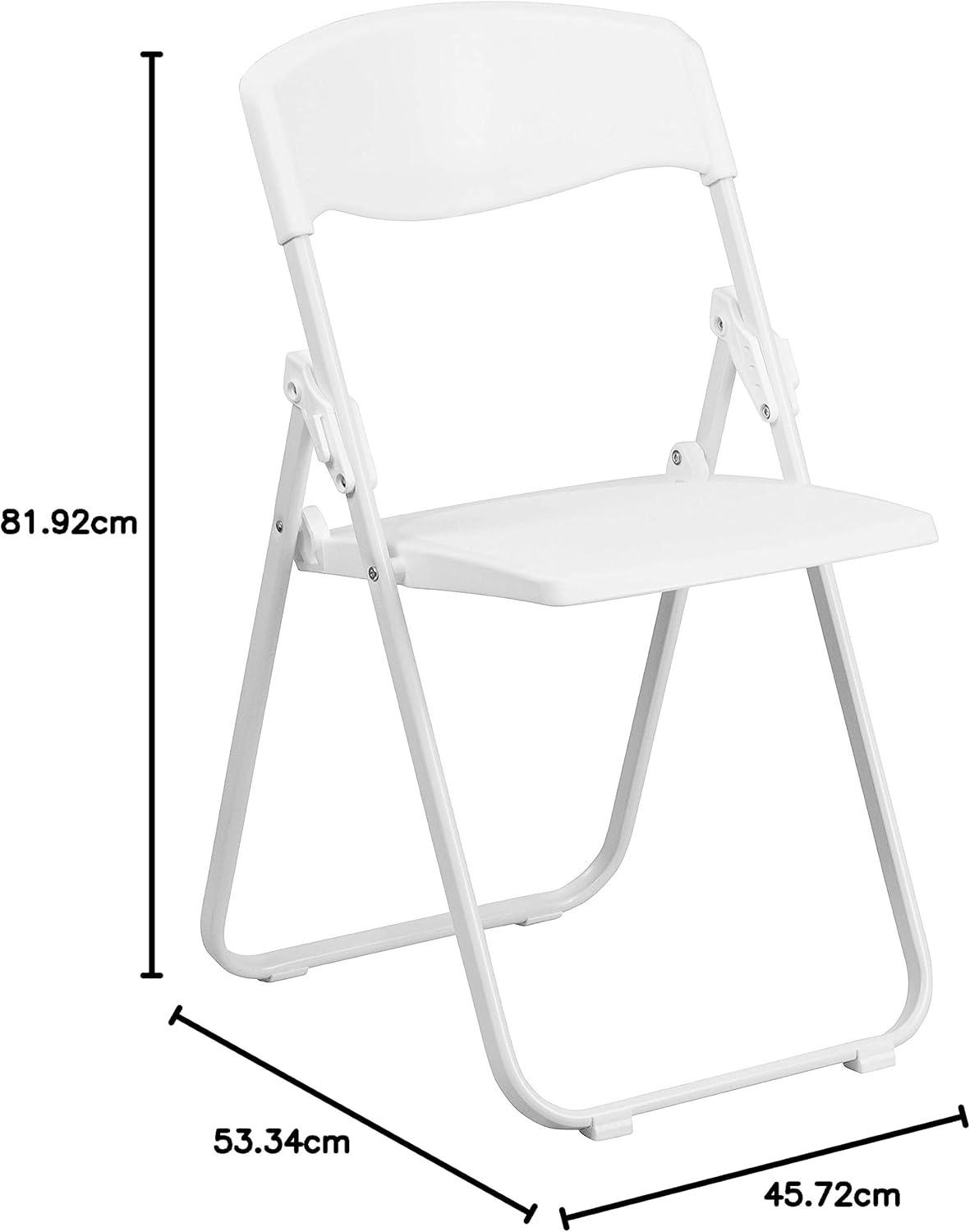 imageFlash Furniture 6 Pack HERCULES Series 500 lb Capacity Heavy Duty Black Plastic Folding Chair with Builtin Ganging BracketsWhite