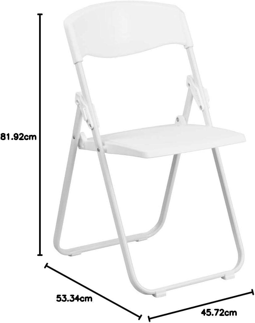 imageFlash Furniture 6 Pack HERCULES Series 500 lb Capacity Heavy Duty Black Plastic Folding Chair with Builtin Ganging BracketsWhite