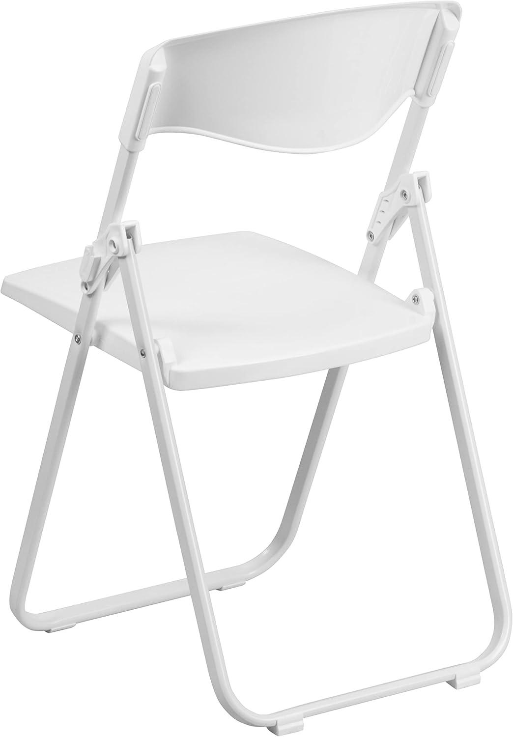imageFlash Furniture 6 Pack HERCULES Series 500 lb Capacity Heavy Duty Black Plastic Folding Chair with Builtin Ganging BracketsWhite