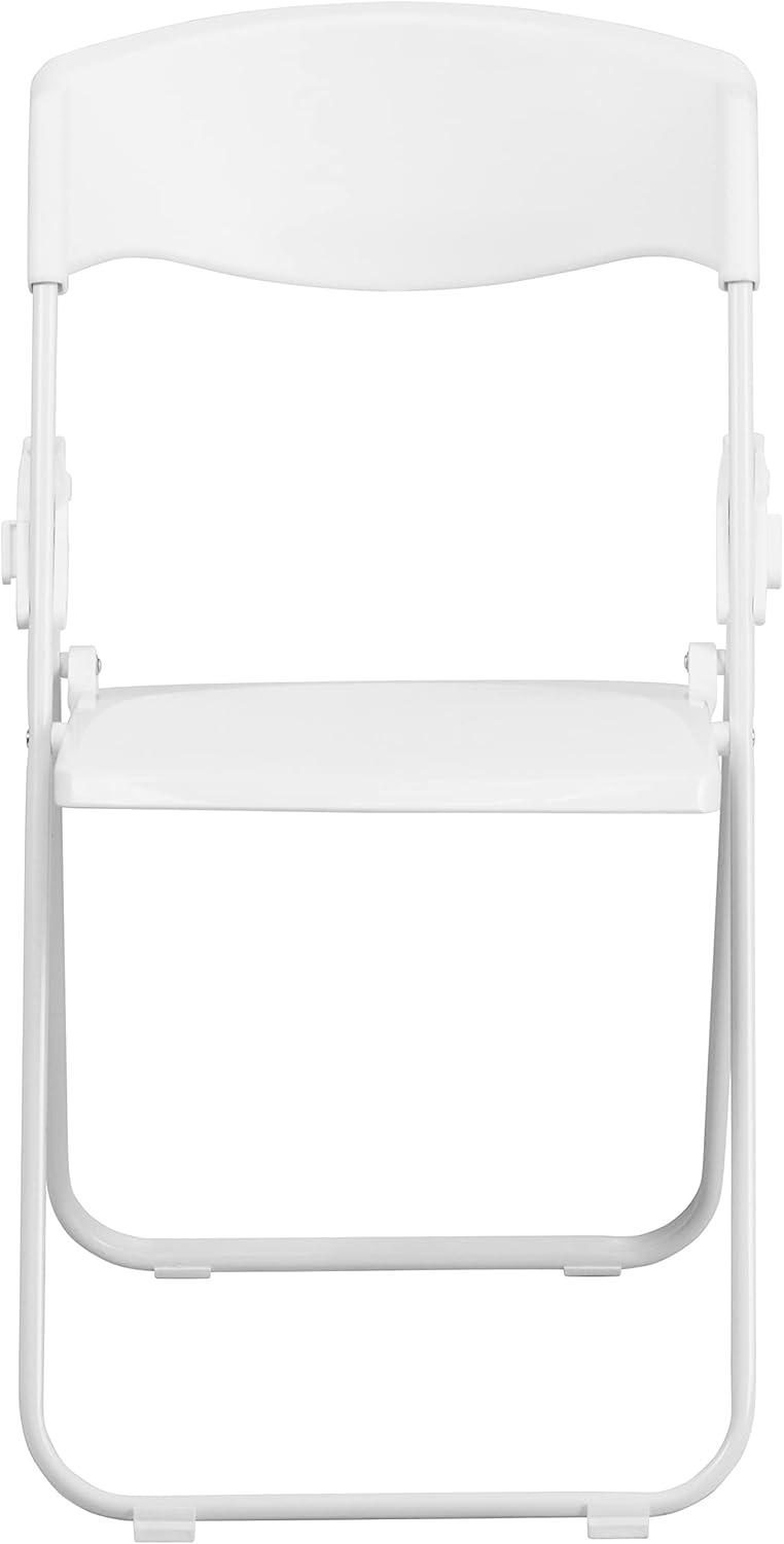 imageFlash Furniture 6 Pack HERCULES Series 500 lb Capacity Heavy Duty Black Plastic Folding Chair with Builtin Ganging BracketsWhite