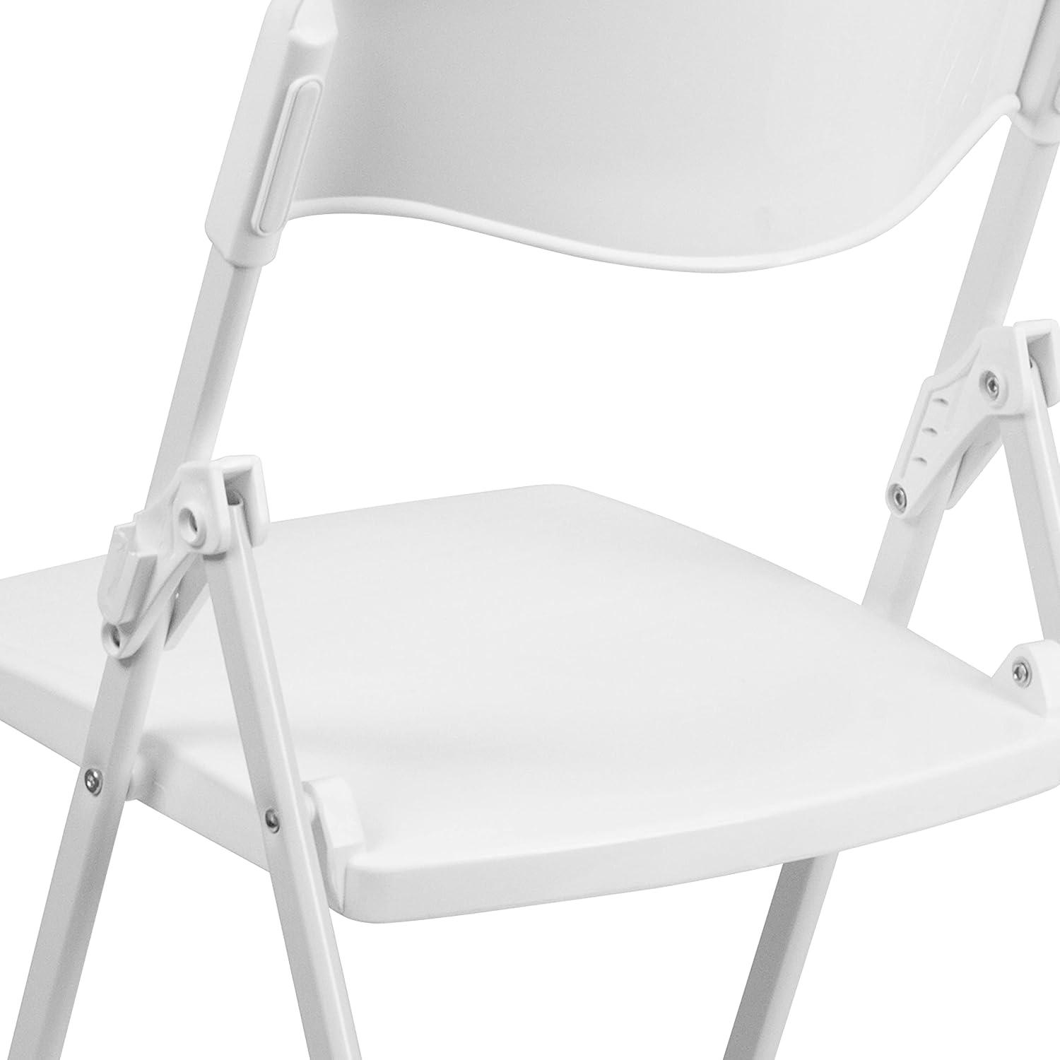 imageFlash Furniture 6 Pack HERCULES Series 500 lb Capacity Heavy Duty Black Plastic Folding Chair with Builtin Ganging BracketsWhite