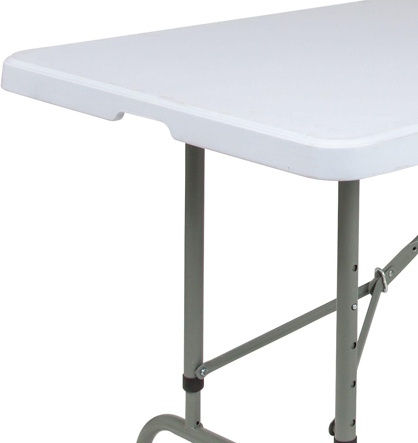 imageFlash Furniture 8Foot Height Adjustable Granite White Plastic Folding Table