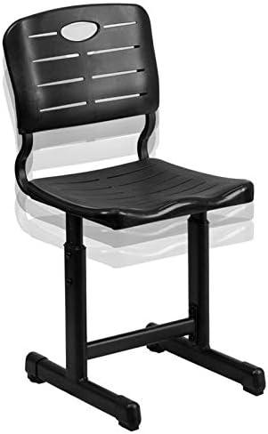 imageFlash Furniture Adjustable Height Black Student Chair with Black Pedestal FrameSet of 1 Seat Height 165185