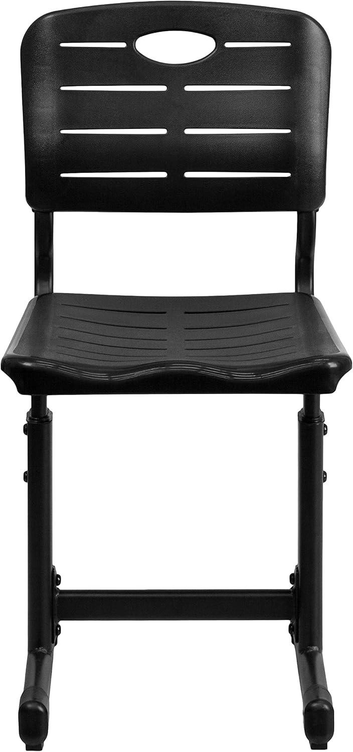 imageFlash Furniture Adjustable Height Black Student Chair with Black Pedestal FrameSet of 12 Seat Height 165185