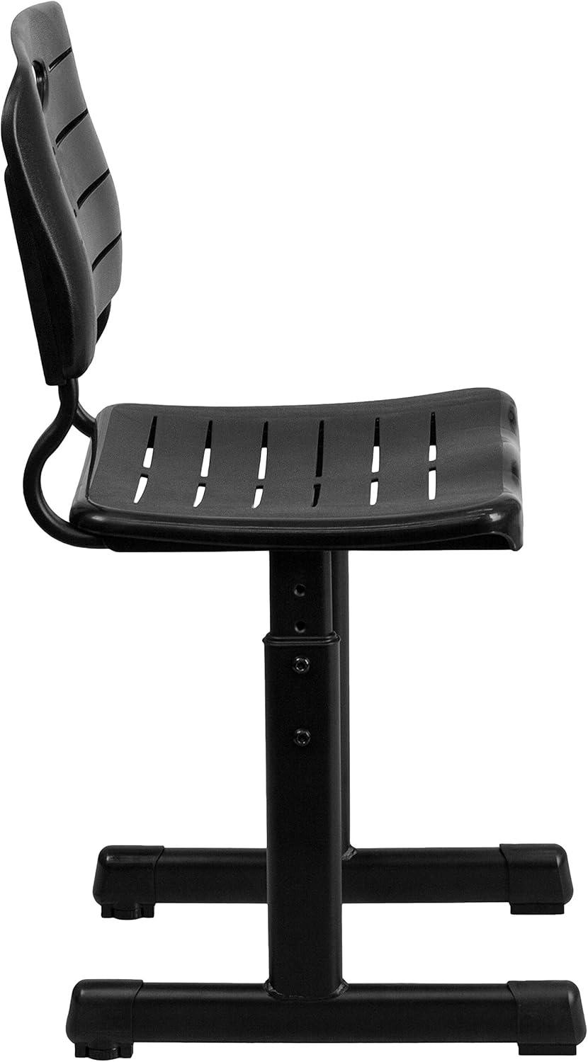 imageFlash Furniture Adjustable Height Black Student Chair with Black Pedestal FrameSet of 12 Seat Height 165185
