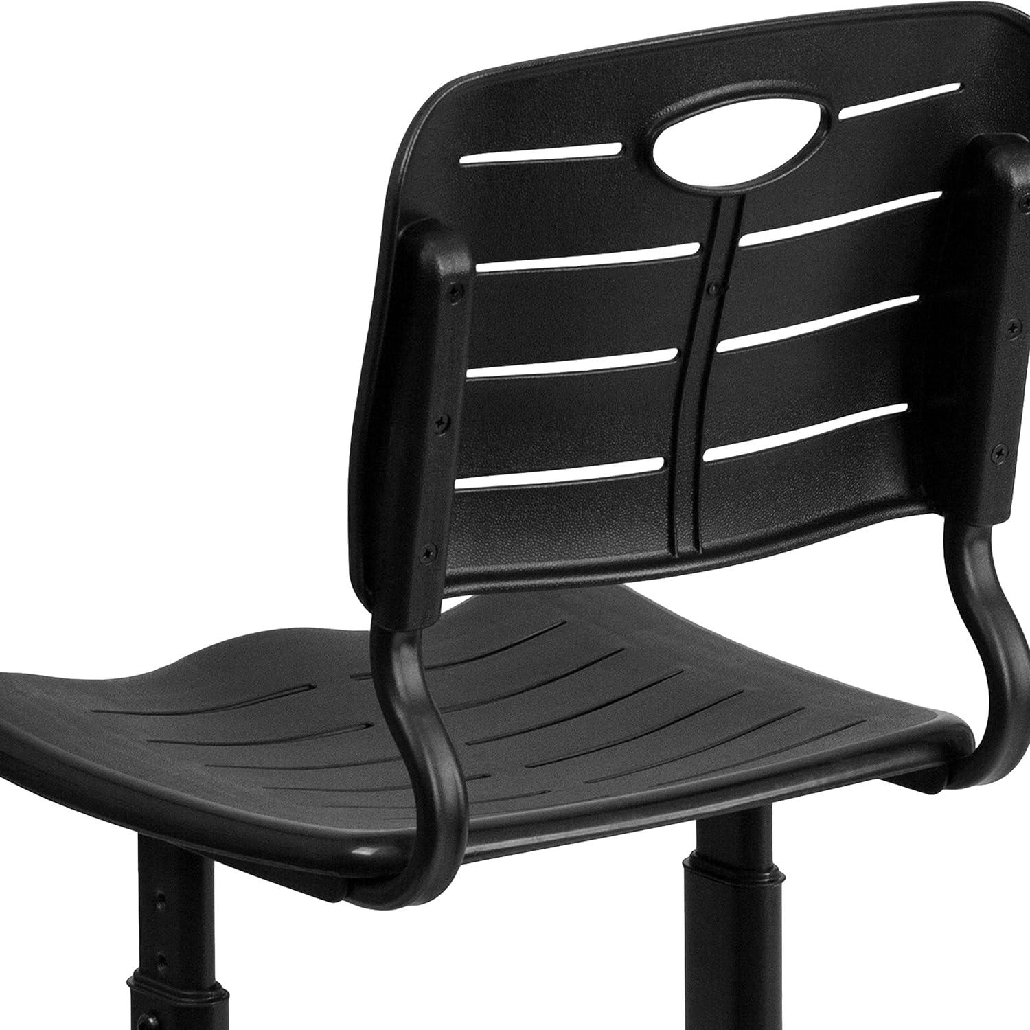 imageFlash Furniture Adjustable Height Black Student Chair with Black Pedestal FrameSet of 6 Seat Height 165185