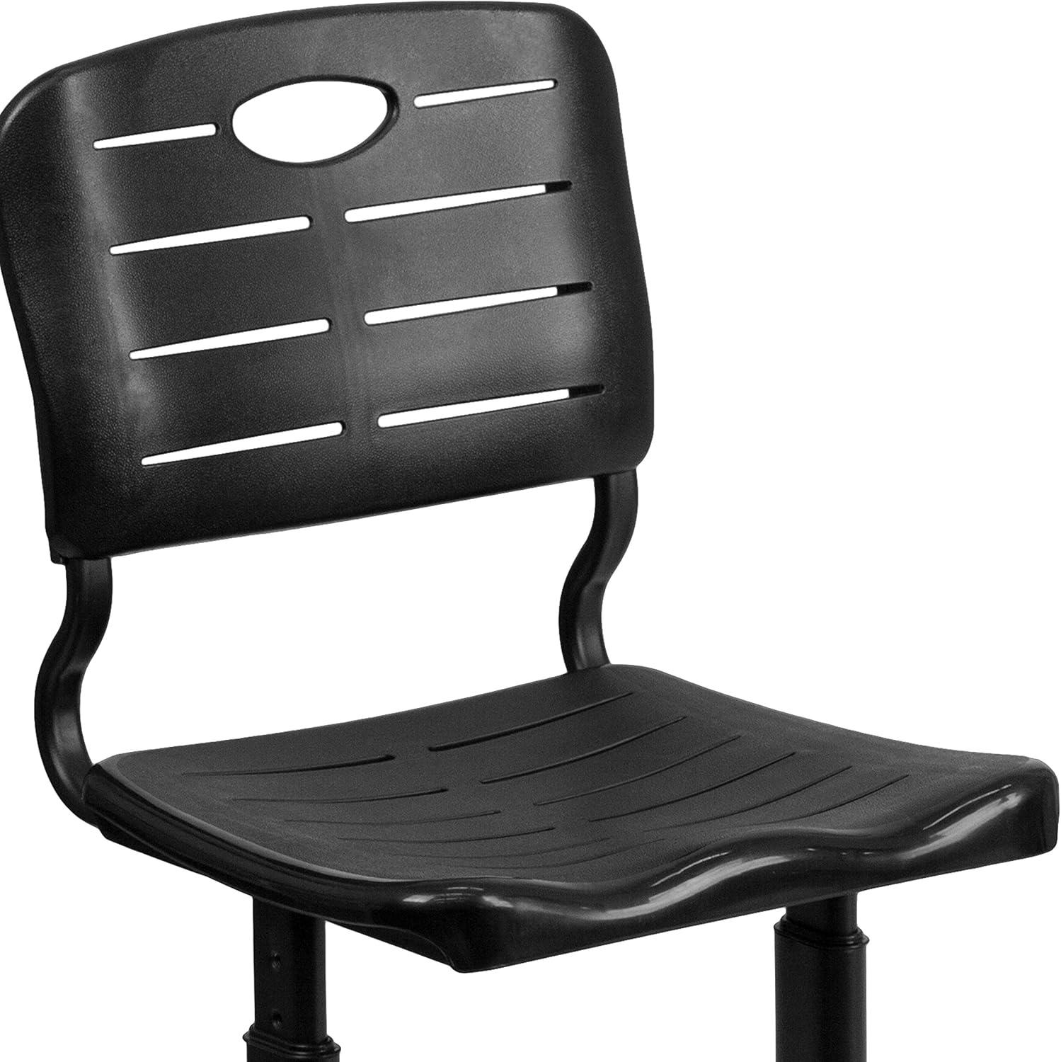 imageFlash Furniture Adjustable Height Black Student Chair with Black Pedestal FrameSet of 6 Seat Height 165185