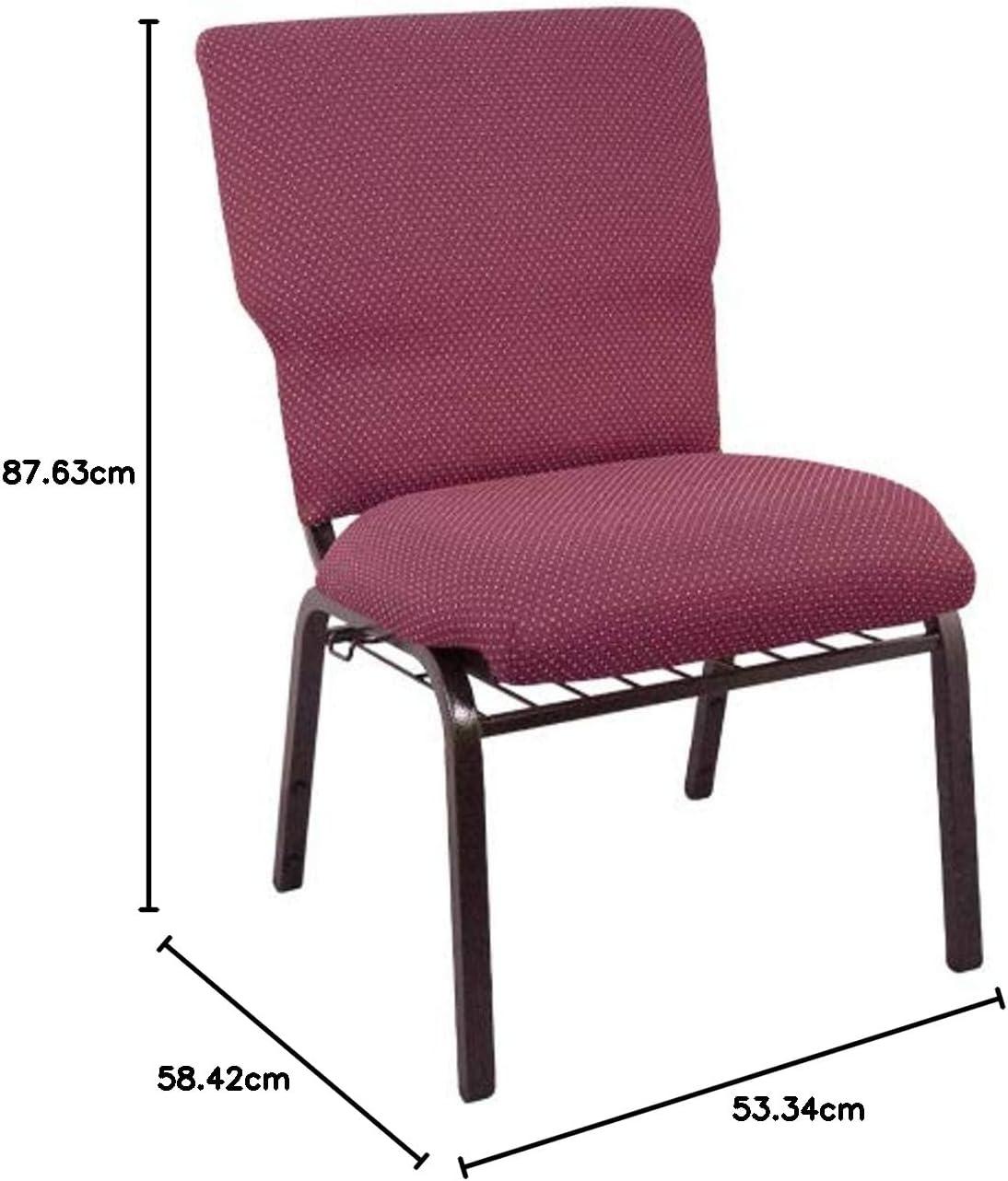 imageFlash Furniture Advantage Mixed Tan Discount Church Chair 21 in WideBurgundy Pattern FabricGold Vein Frame
