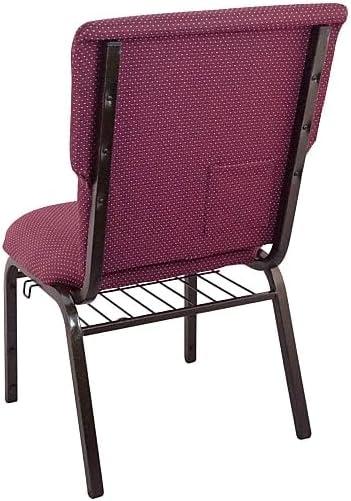 imageFlash Furniture Advantage Mixed Tan Discount Church Chair 21 in WideBurgundy Pattern FabricGold Vein Frame