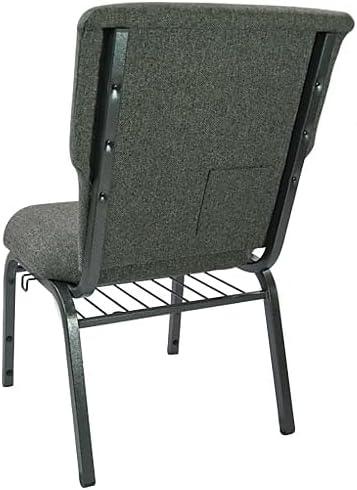 imageFlash Furniture Advantage Mixed Tan Discount Church Chair 21 in WideCharcoal Gray FabricSilver Vein Frame