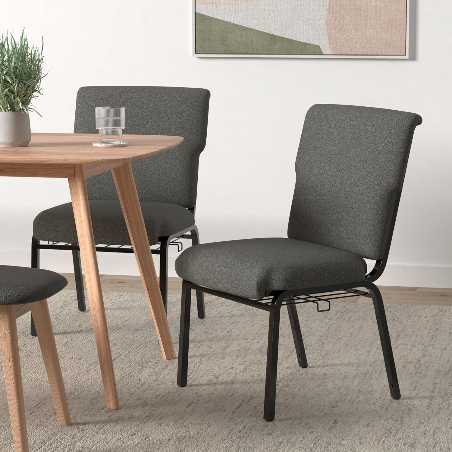 imageFlash Furniture Advantage Mixed Tan Discount Church Chair 21 in WideCharcoal Gray FabricSilver Vein Frame