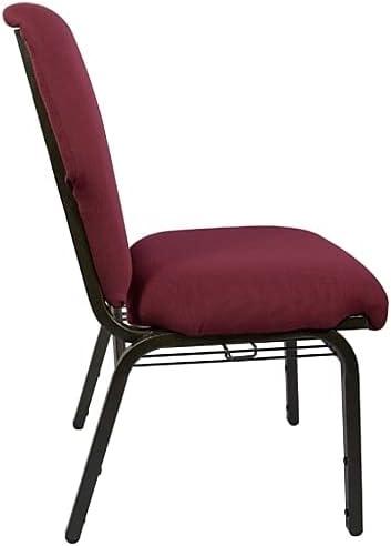 imageFlash Furniture Advantage Mixed Tan Discount Church Chair 21 in WideMaroon FabricGold Vein Frame