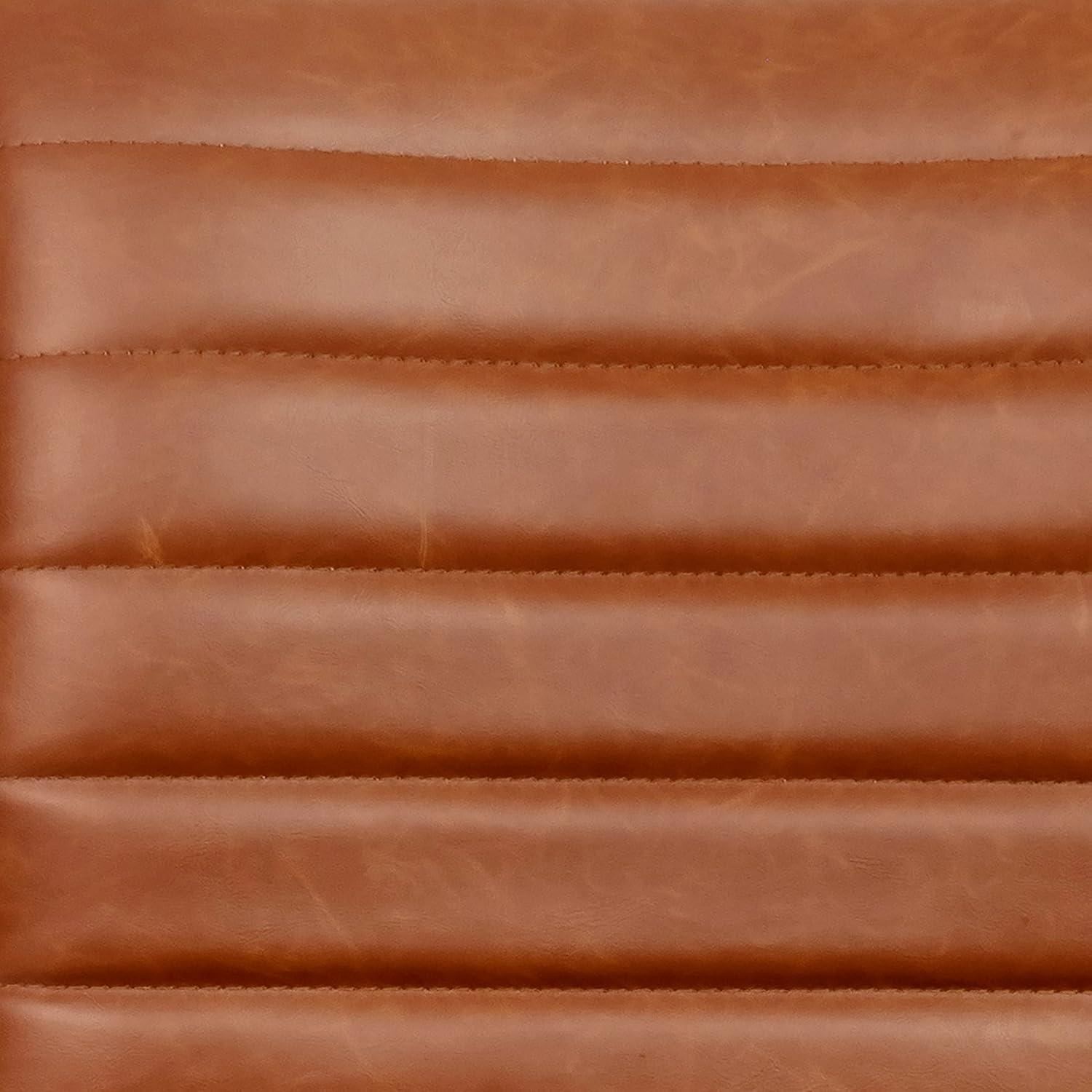 imageFlash Furniture Alan Office Task Chair Brown Vinyl Chrome Frame Armless Ribbed Back and Seat Low Back DesignBrownBlack