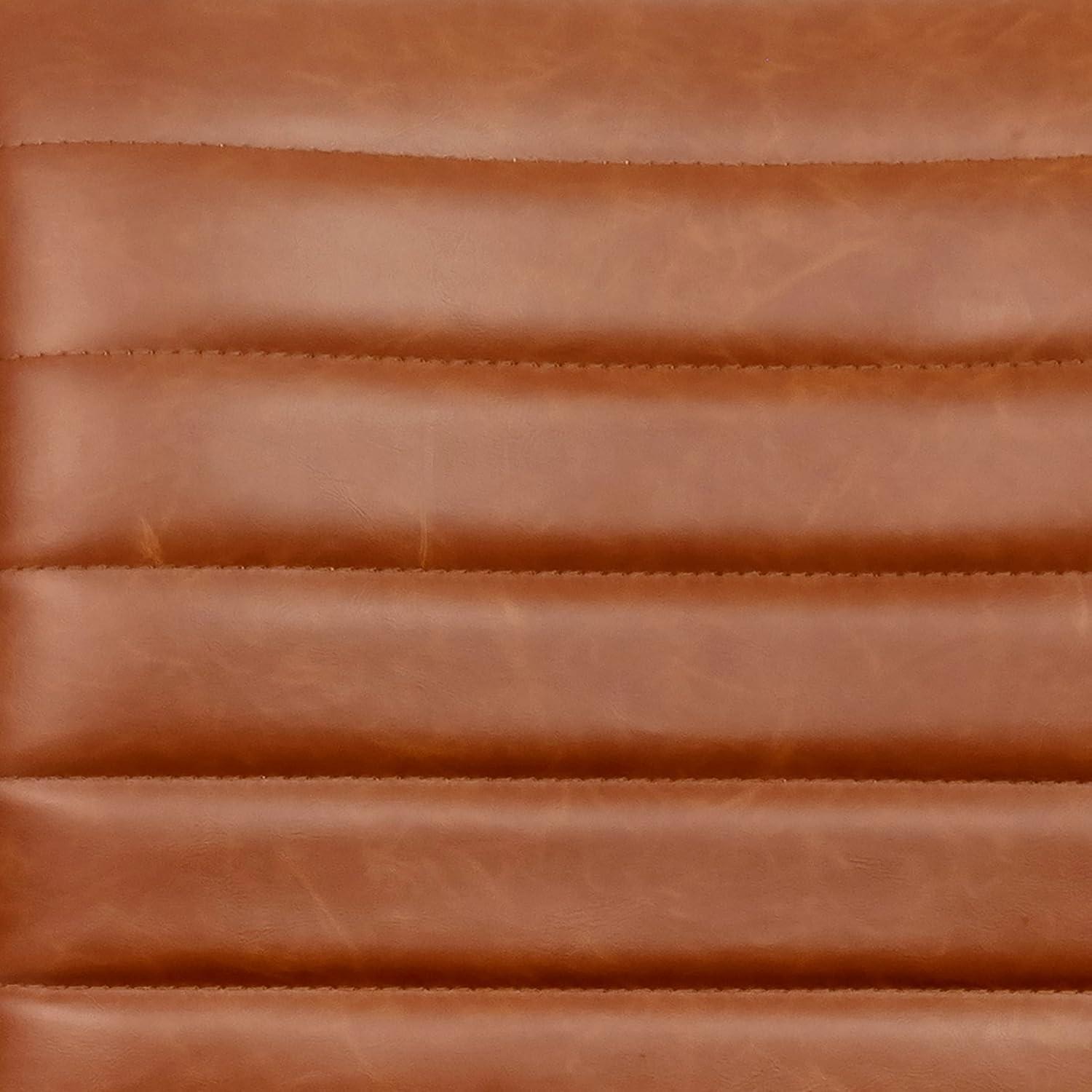 imageFlash Furniture Alan Office Task Chair Brown Vinyl Chrome Frame Armless Ribbed Back and Seat Low Back DesignBrownBlack