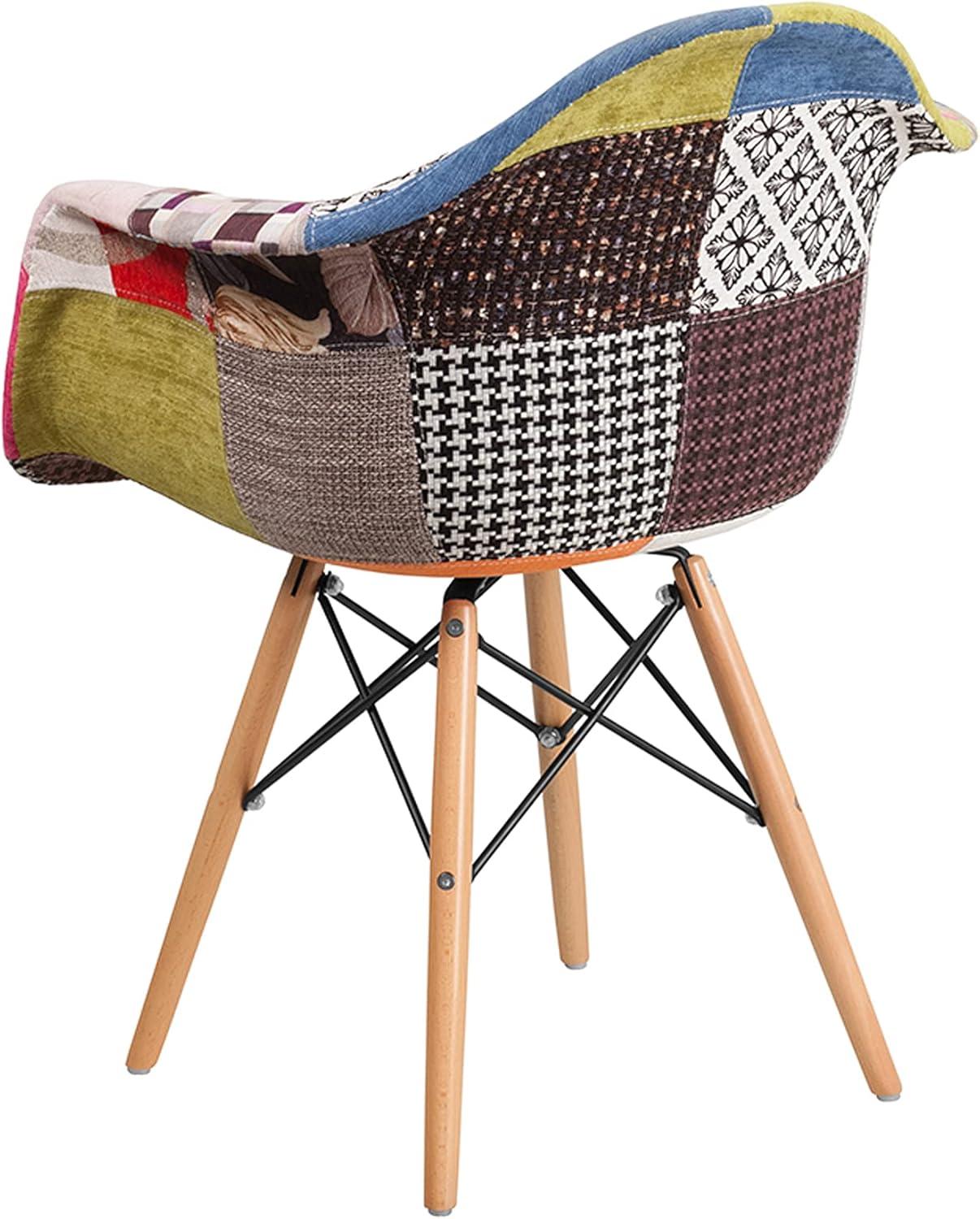 imageFlash Furniture Alonza Series Milan Patchwork Fabric Chair with Wooden Legs