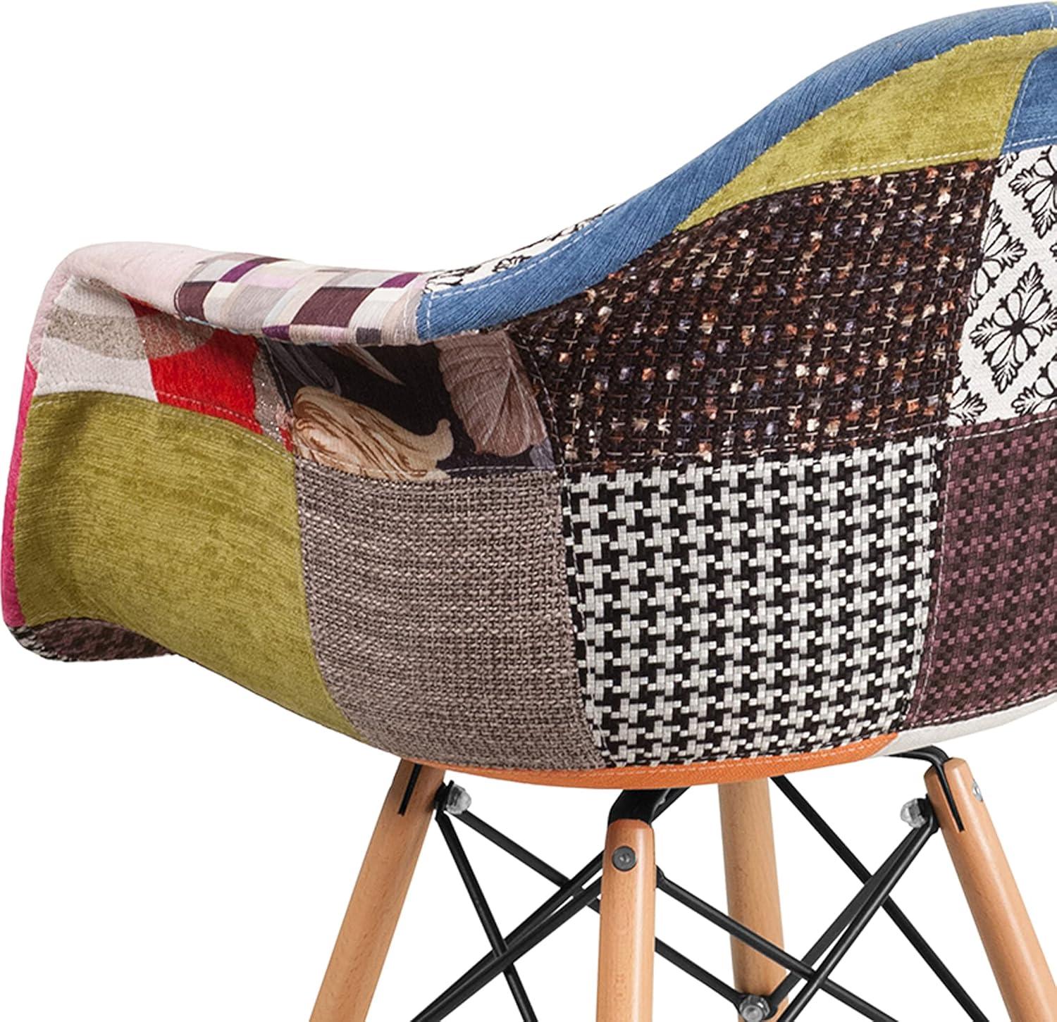 imageFlash Furniture Alonza Series Milan Patchwork Fabric Chair with Wooden Legs