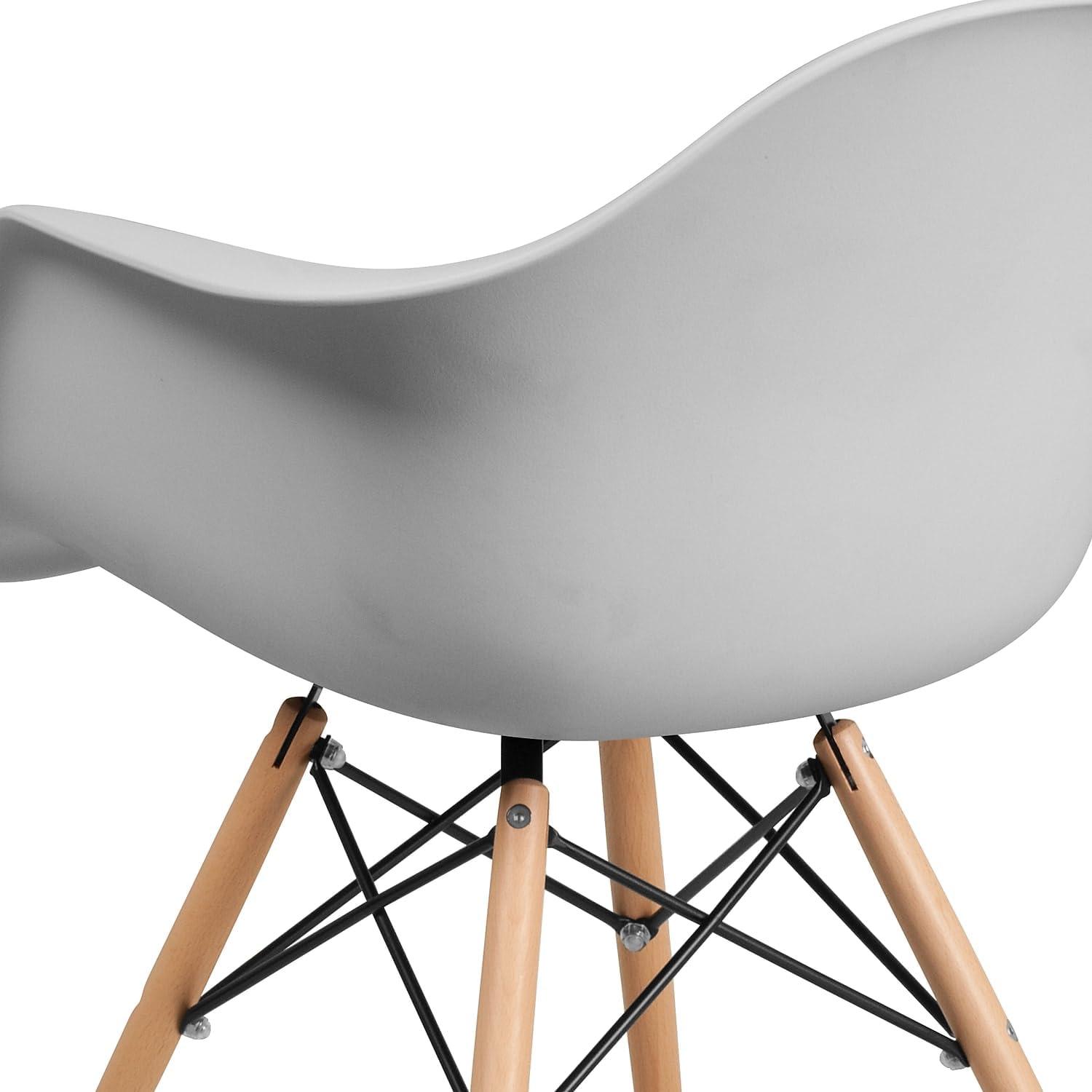 imageFlash Furniture Alonza Series White Plastic Chair with Wooden LegsWhite