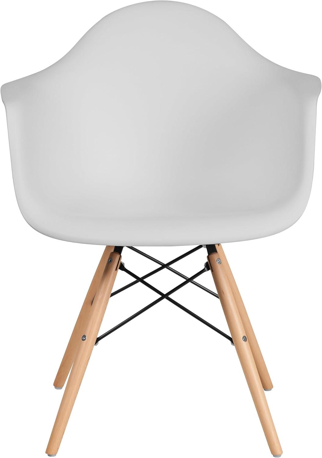 imageFlash Furniture Alonza Series White Plastic Chair with Wooden LegsWhite